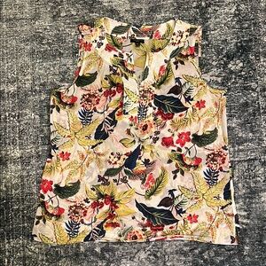 Talbots 100% Cotton Tropical Sleeveless Top